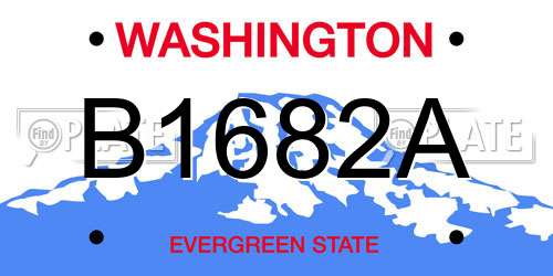 B1682A Washington License Plate