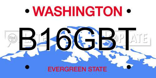 B16GBT Washington License Plate
