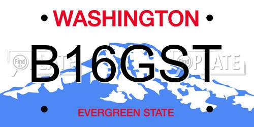 B16GST Washington License Plate