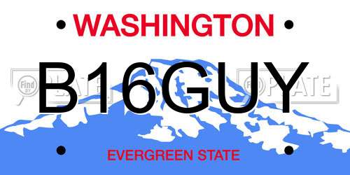B16GUY Washington License Plate