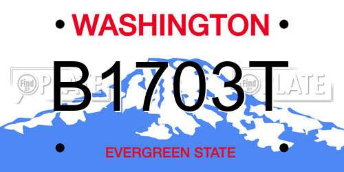 B1703T Washington License Plate