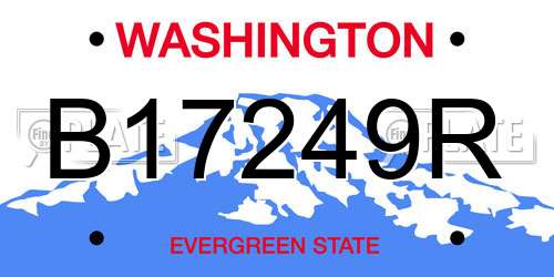B17249R Washington License Plate