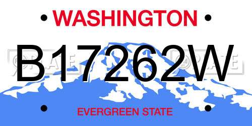 B17262W Washington License Plate