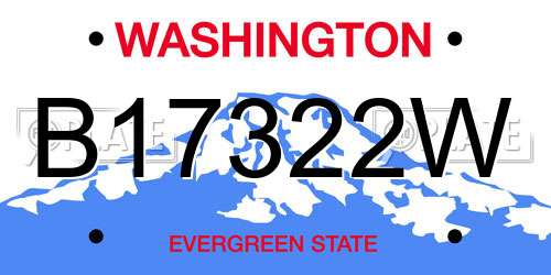 B17322W Washington License Plate