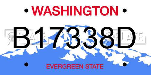 B17338D Washington License Plate
