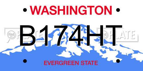 B174HT Washington License Plate