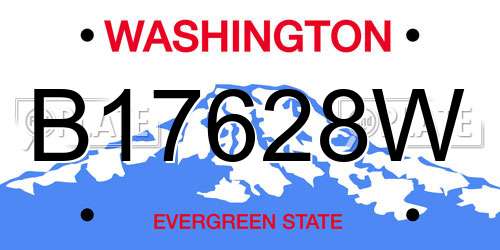 B17628W Washington License Plate