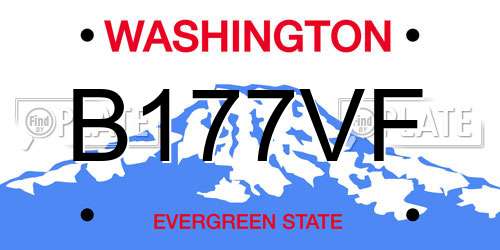 B177VF Washington License Plate
