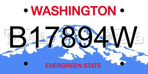 B17894W Washington License Plate