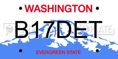 B17DET Washington License Plate