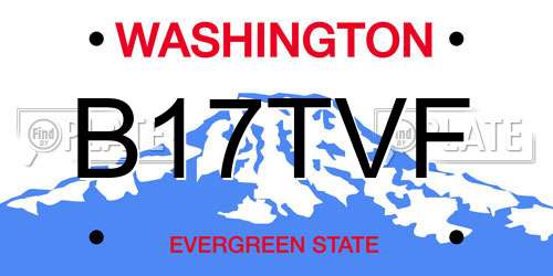 B17TVF Washington License Plate