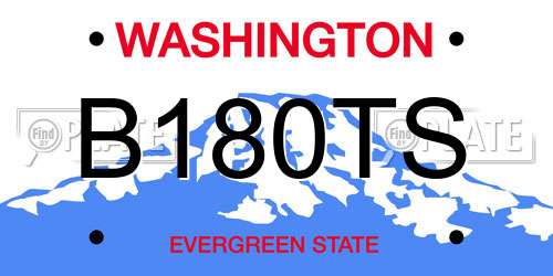 B180TS Washington License Plate