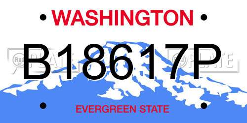 B18617P Washington License Plate
