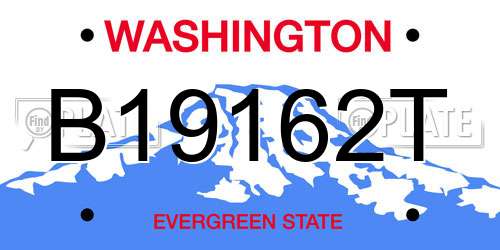B19162T Washington License Plate