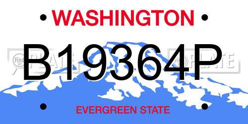 B19364P Washington License Plate