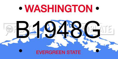 B1948G Washington License Plate