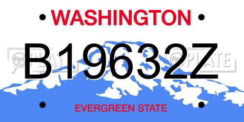 B19632Z Washington License Plate