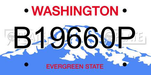 B19660P Washington License Plate