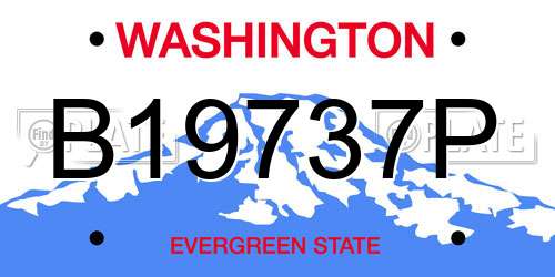 B19737P Washington License Plate