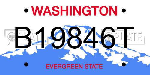 B19846T Washington License Plate