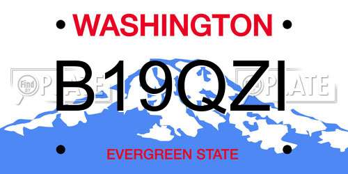 B19QZI Washington License Plate