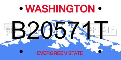 B20571T Washington License Plate