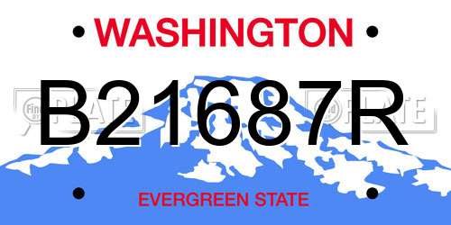 B21687R Washington License Plate