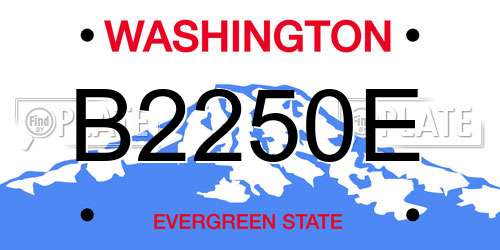 B2250E Washington License Plate