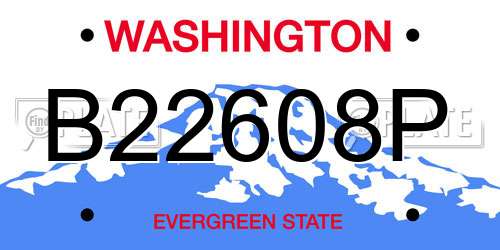 B22608P Washington License Plate