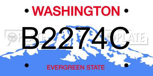 B2274C Washington License Plate
