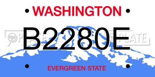 B2280E Washington License Plate