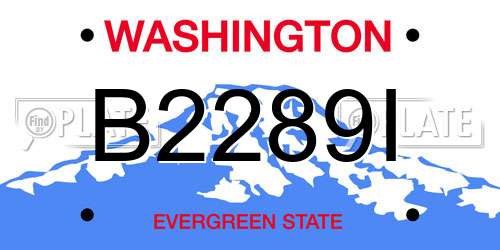 B2289I Washington License Plate