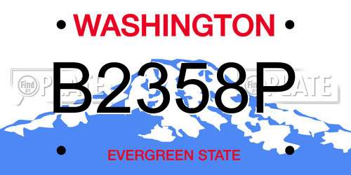B2358P Washington License Plate