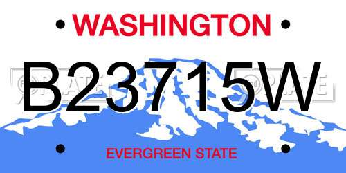 B23715W Washington License Plate