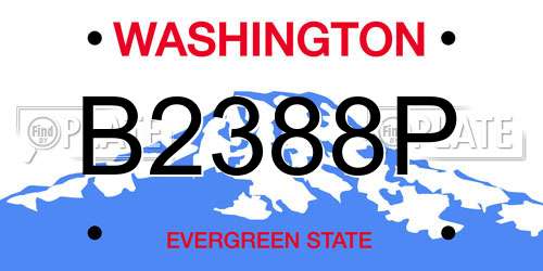 B2388P Washington License Plate