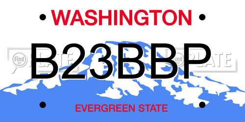 B23BBP Washington License Plate