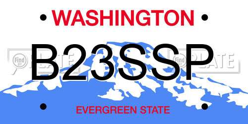 B23SSP Washington License Plate