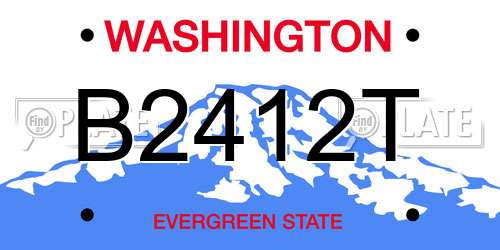 B2412T Washington License Plate