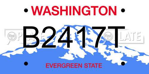 B2417T Washington License Plate