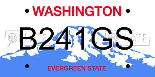 B241GS Washington License Plate