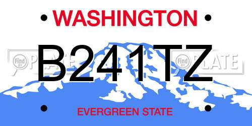 B241TZ Washington License Plate