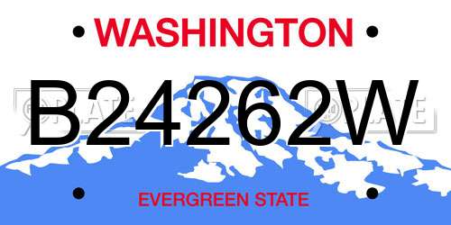 B24262W Washington License Plate