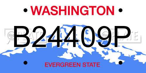 B24409P Washington License Plate