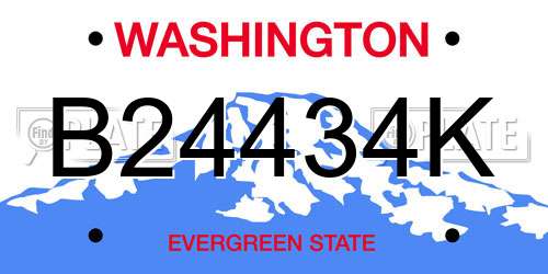 B24434K Washington License Plate