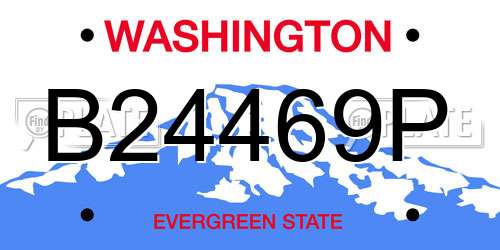 B24469P Washington License Plate