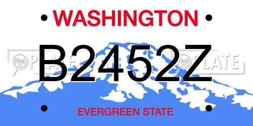 B2452Z Washington License Plate