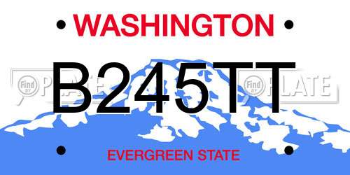 B245TT Washington License Plate
