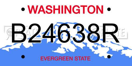 B24638R Washington License Plate