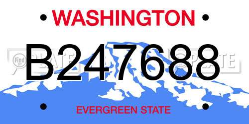 B247688 Washington License Plate