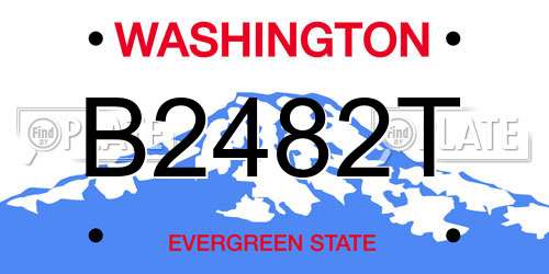 B2482T Washington License Plate